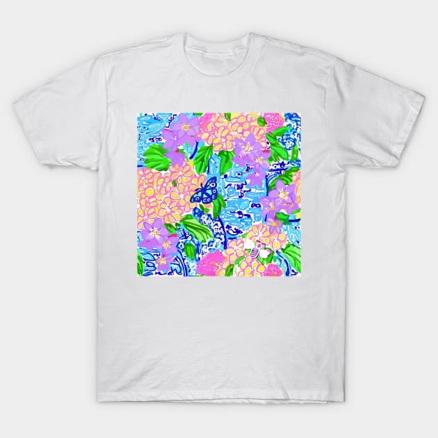 Summer garden and butterflies T-Shirt by SophieClimaArt
